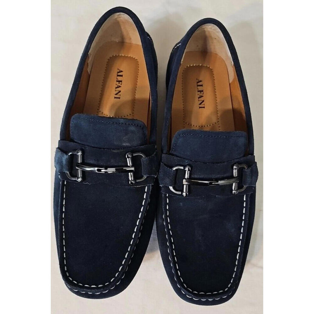 Alfani Suede Drivers with Bit Blue Mens Size 10 M Leather Upper James EUC 42101